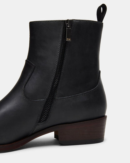 HENDRIK Black Leather Men's Ankle Boot - Steve Madden