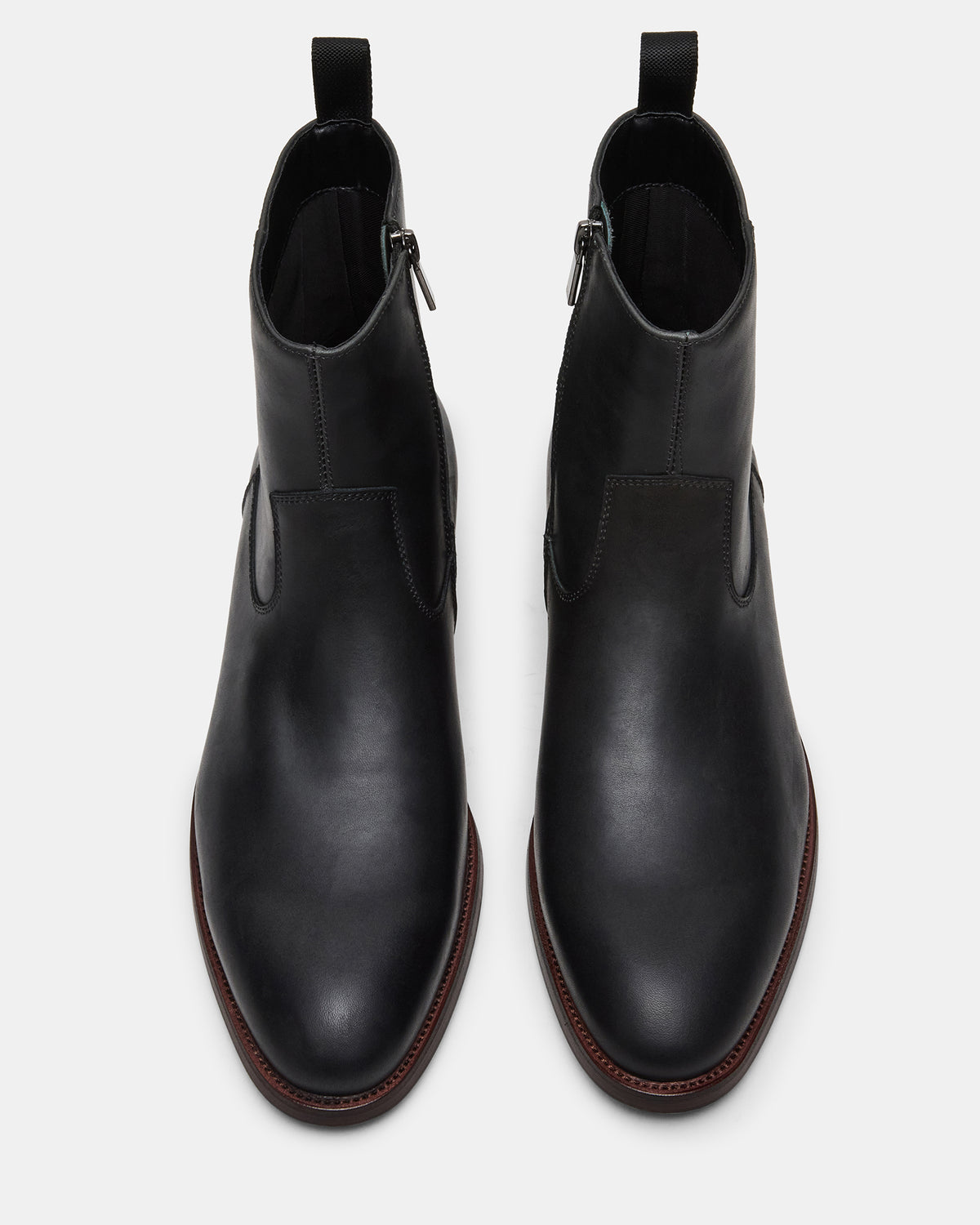 HENDRIK Black Leather Men's Ankle Boot - Steve Madden