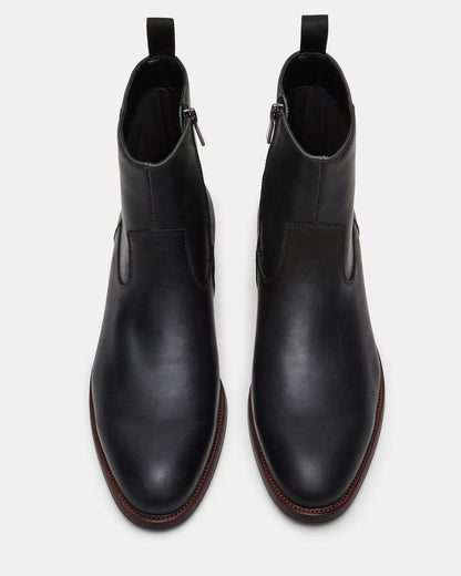 HENDRIK Black Leather Men's Ankle Boot - Steve Madden