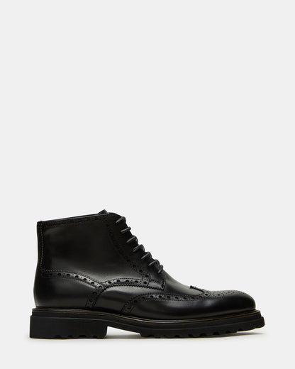 KODA Black Leather Lace-Up Men's Ankle Boot - Steve Madden