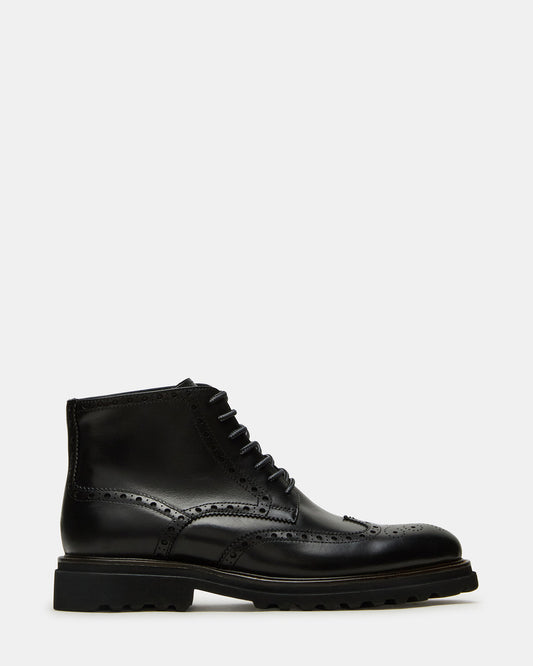 KODA Black Leather Lace-Up Men's Ankle Boot - Steve Madden