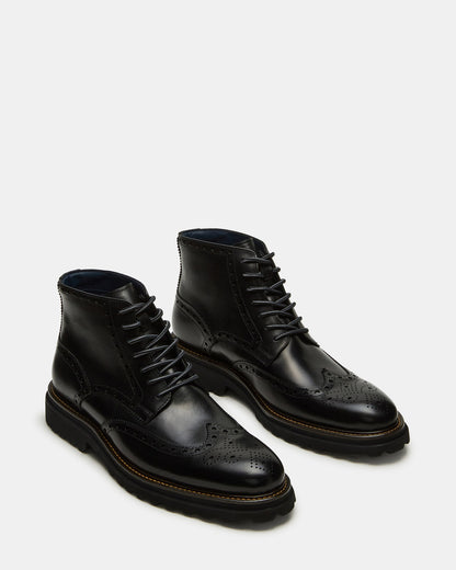 KODA Black Leather Lace-Up Men's Ankle Boot - Steve Madden