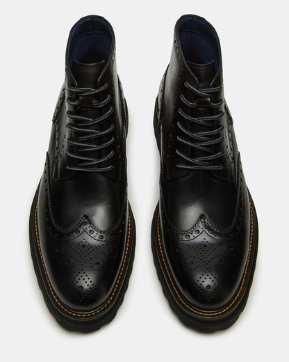 KODA Black Leather Lace-Up Men's Ankle Boot - Steve Madden