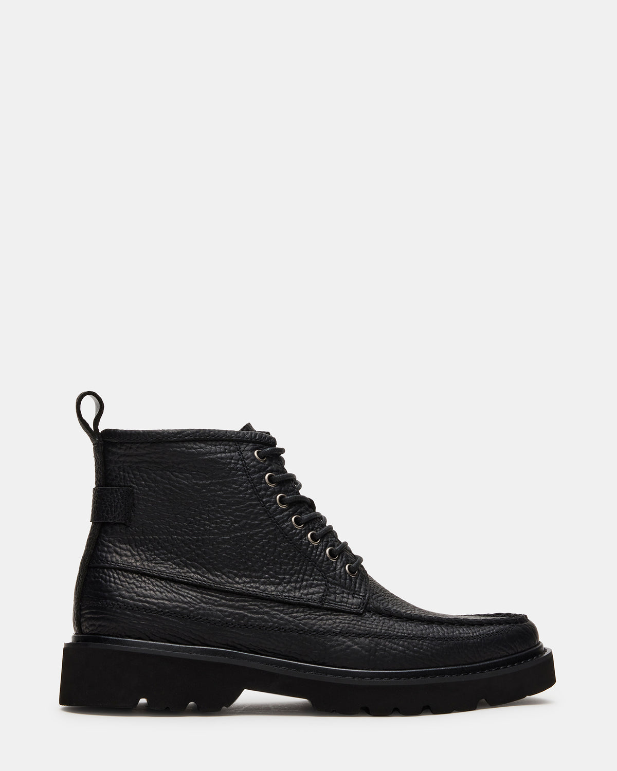 DAEL Black Leather Lace-Up Men's Ankle Boot - Steve Madden