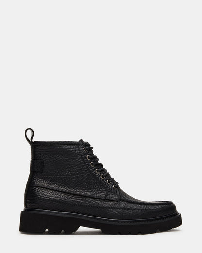 DAEL Black Leather Lace-Up Men's Ankle Boot - Steve Madden
