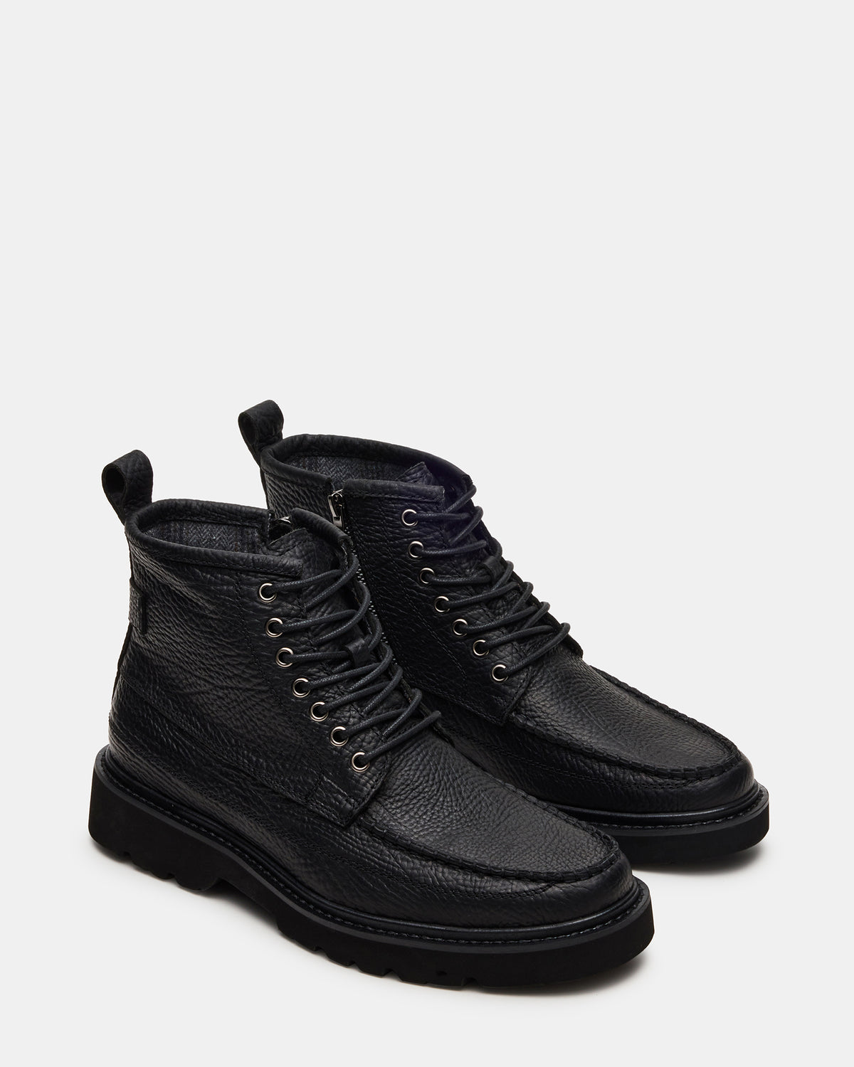 DAEL Black Leather Lace-Up Men's Ankle Boot - Steve Madden