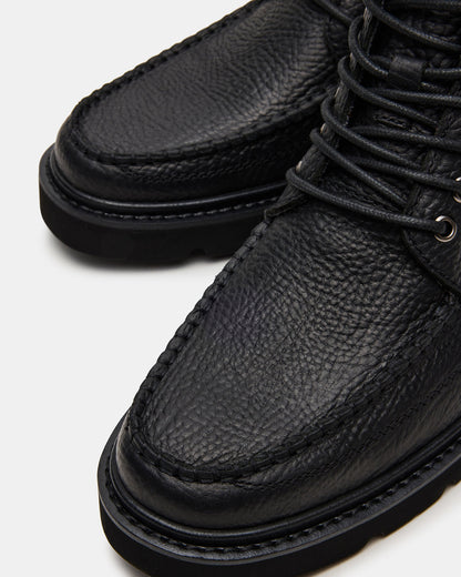 DAEL Black Leather Lace-Up Men's Ankle Boot - Steve Madden