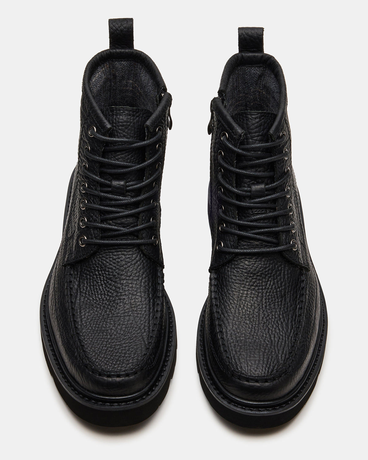 DAEL Black Leather Lace-Up Men's Ankle Boot - Steve Madden