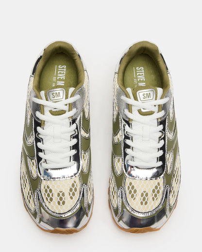 XYLO Green Low-Top Lace-Up Men's Sneakers - Steve Madden
