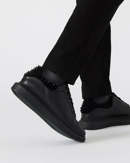 FROSTING Black Velvet Men's Low-Top Lace-Up Sneaker - Steve Madden