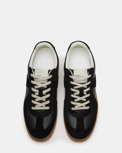 DIXON Black Leather Low-Top Panel Men's Sneaker - Steve Madden
