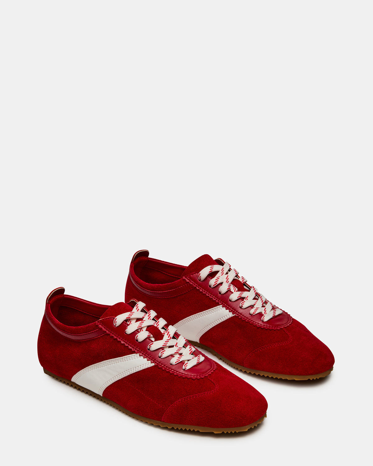 JUNA Red Low-Top Lace-Up Stripe Men's Sneaker - Steve Madden