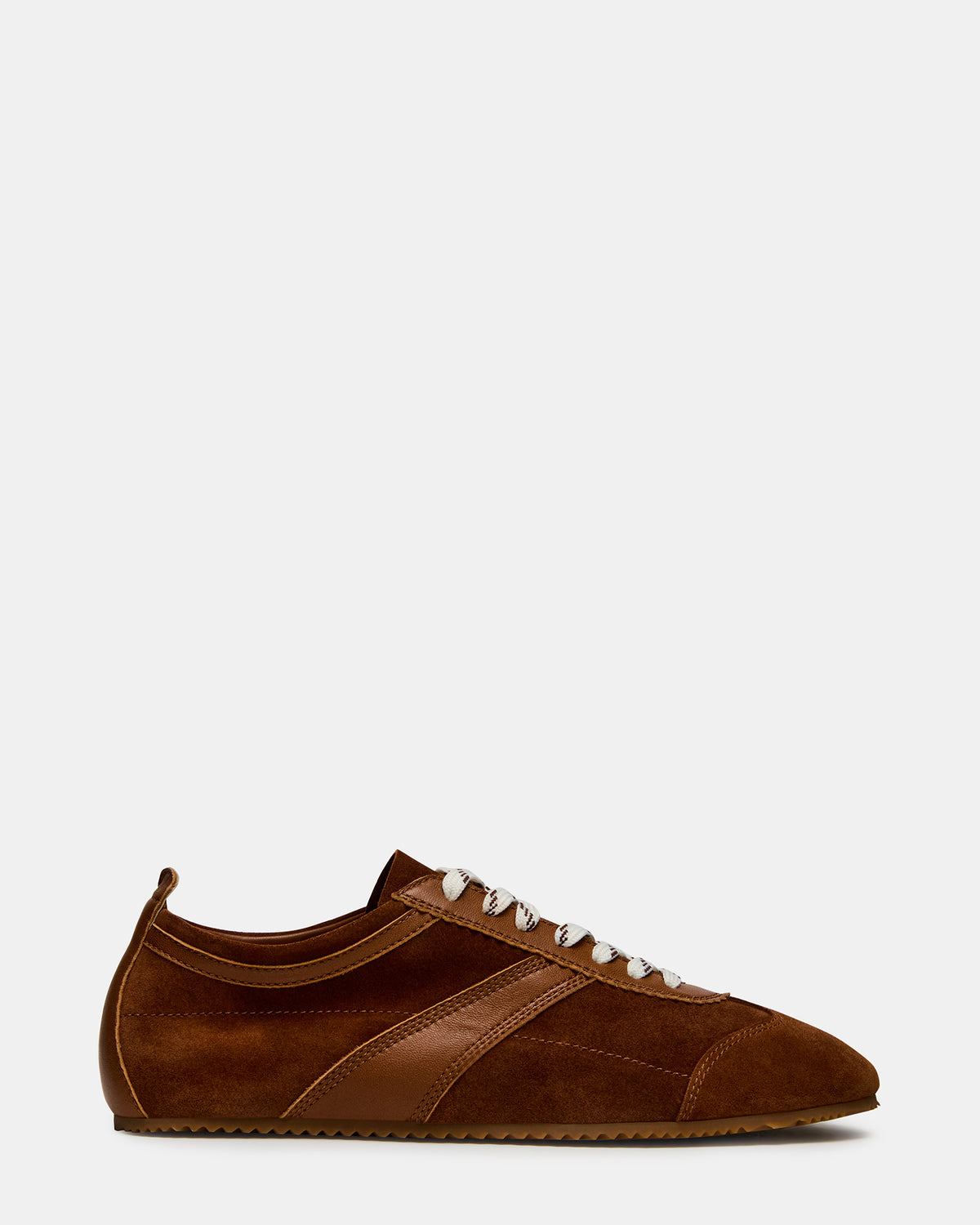 JUNA Cognac Suede Low-Top Lace-Up Stripe Men's Sneaker - Steve Madden