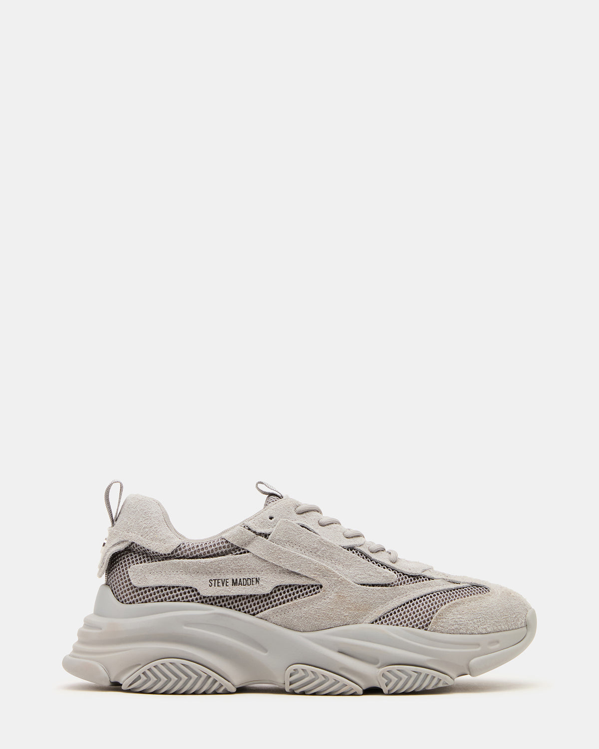 POSSESS Grey Suede Low-Top Lace-Up Men's Sneaker - Steve Madden