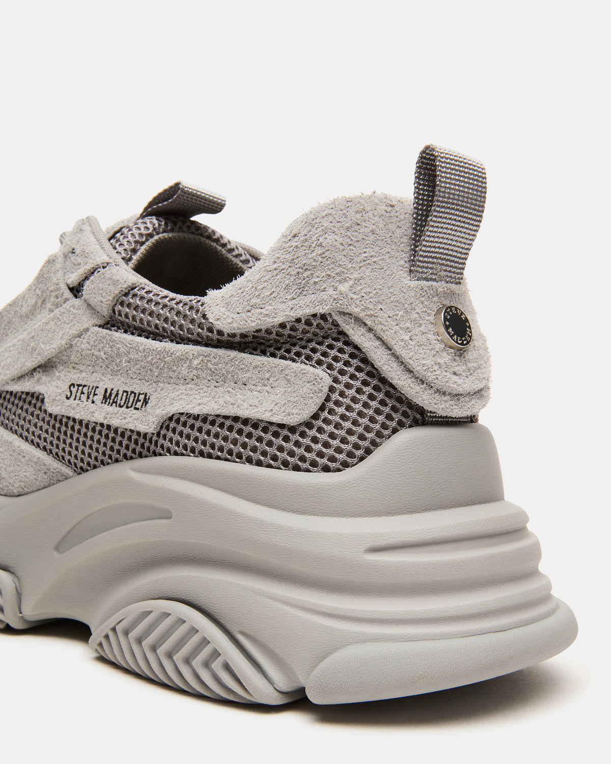 POSSESS Grey Suede Low-Top Lace-Up Men's Sneaker - Steve Madden
