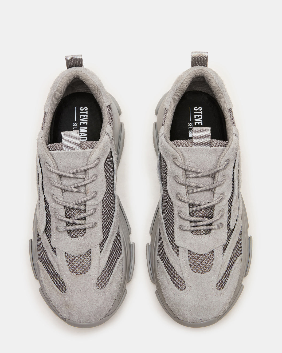 POSSESS Grey Suede Low-Top Lace-Up Men's Sneaker - Steve Madden