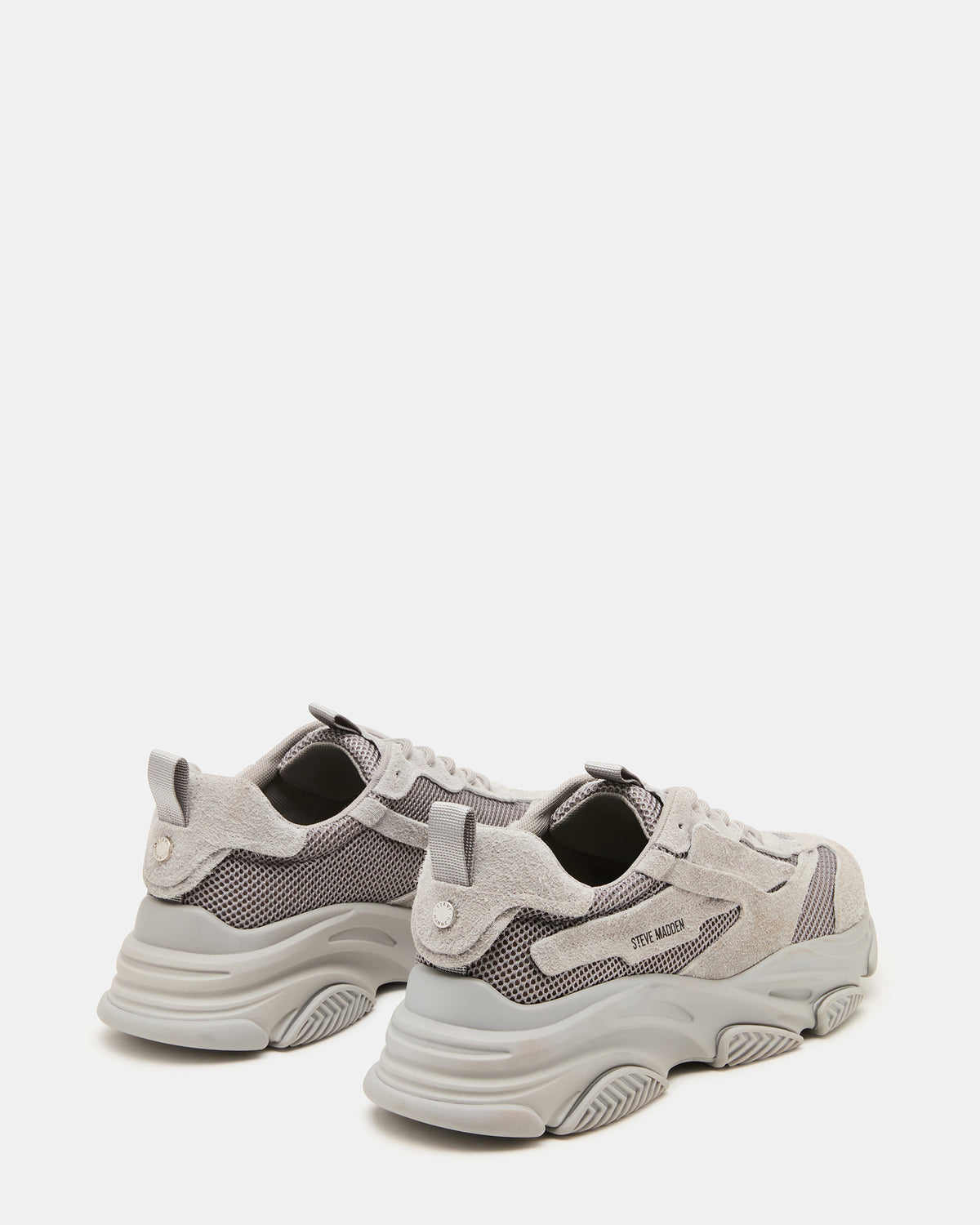 POSSESS Grey Suede Low-Top Lace-Up Men's Sneaker - Steve Madden