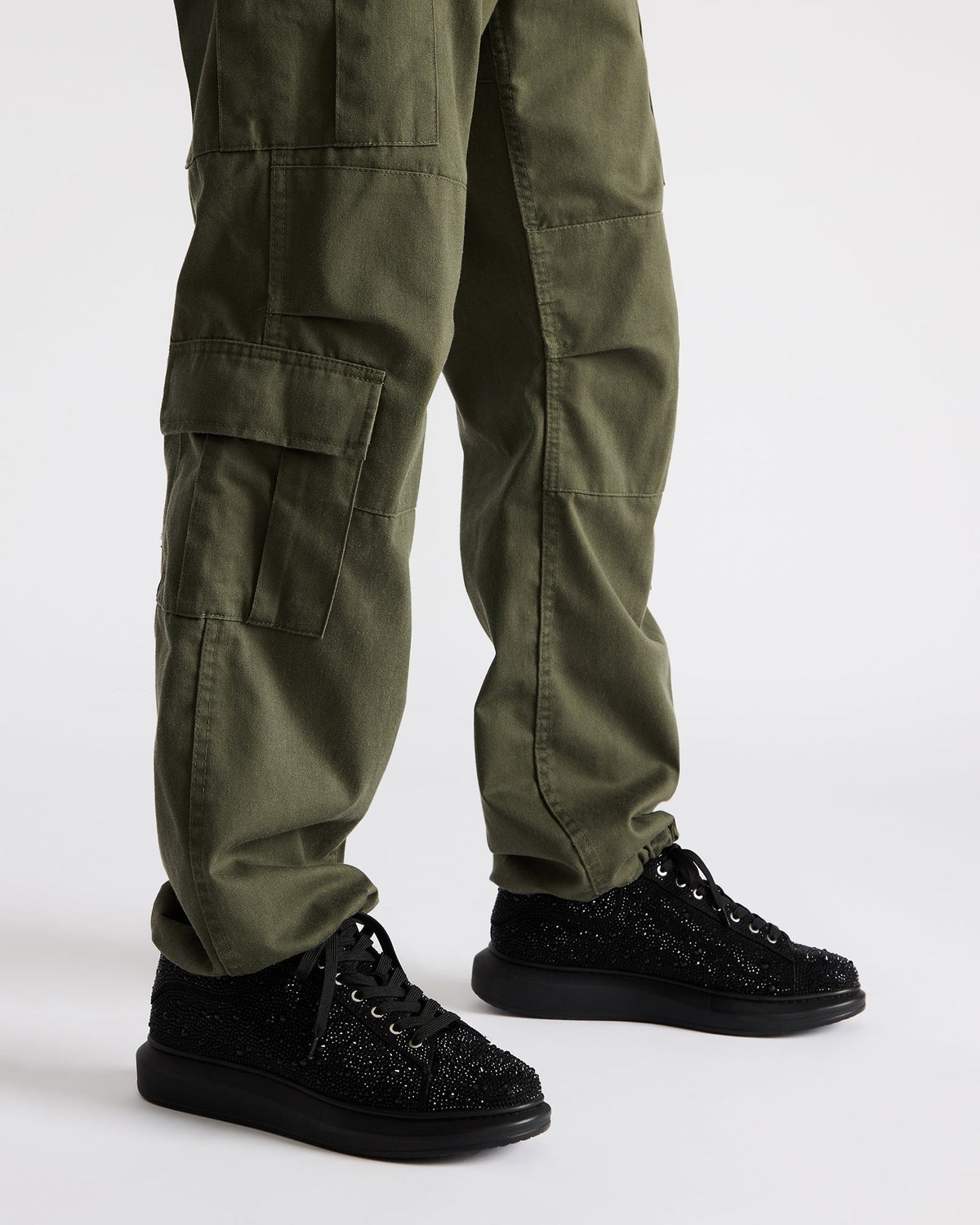 ICEBOX Rhinestone Men's Low-Top Lace-Up Sneaker - Steve Madden