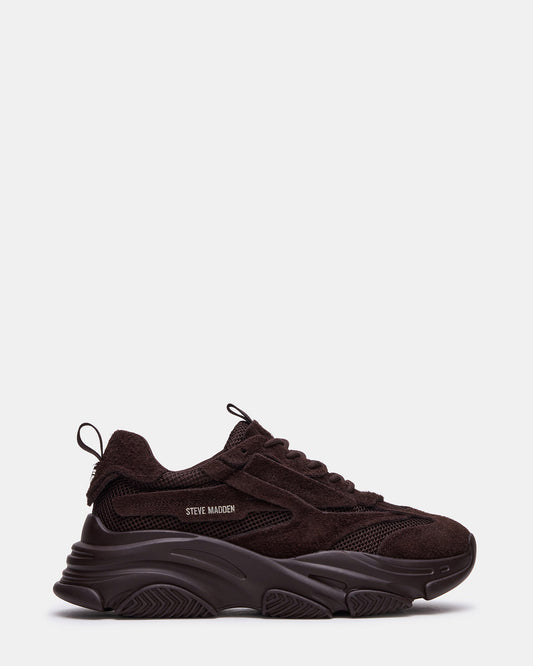 POSSESS Brown Suede Low-Top Lace-Up Men's Sneaker - Steve Madden