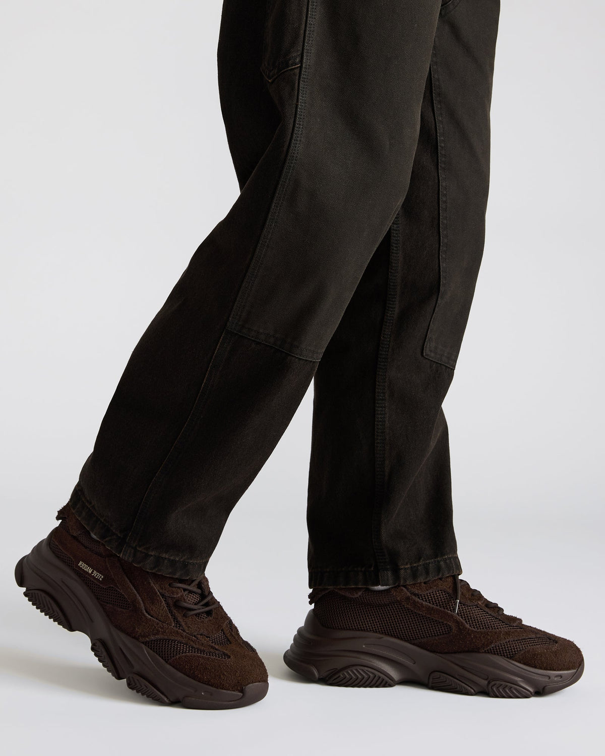 POSSESS Brown Suede Low-Top Lace-Up Men's Sneaker - Steve Madden