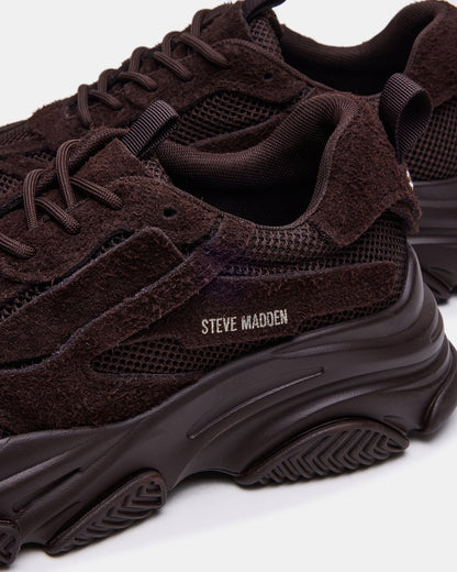 POSSESS Brown Suede Low-Top Lace-Up Men's Sneaker - Steve Madden