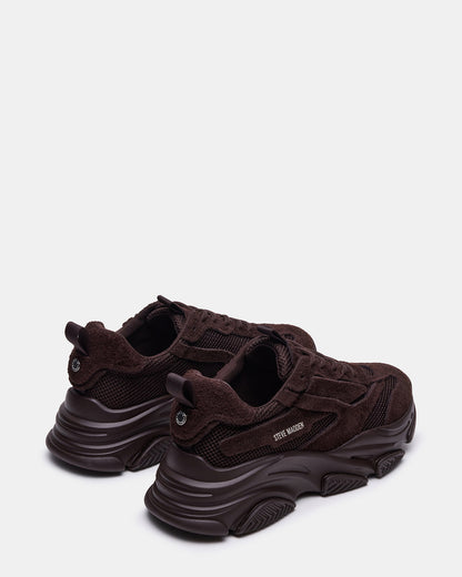 POSSESS Brown Suede Low-Top Lace-Up Men's Sneaker - Steve Madden