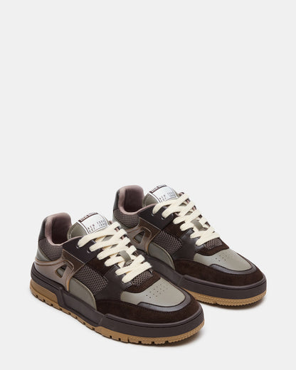 SANCHEZ Brown Multi Low-Top Lace-Up Men's Sneaker - Steve Madden