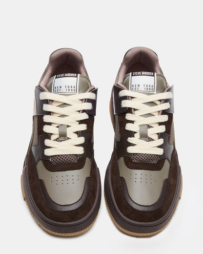 SANCHEZ Brown Multi Low-Top Lace-Up Men's Sneaker - Steve Madden