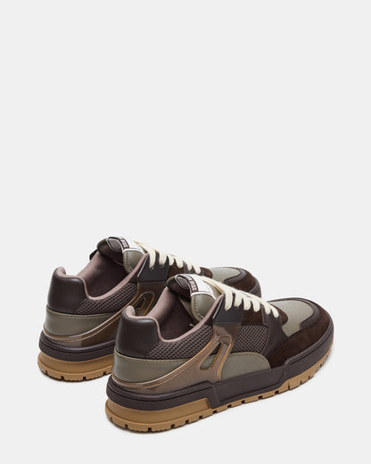 SANCHEZ Brown Multi Low-Top Lace-Up Men's Sneaker - Steve Madden