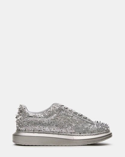 ICEBOX Pewter Metallic Men's Low-Top Lace-Up Sneaker - Steve Madden