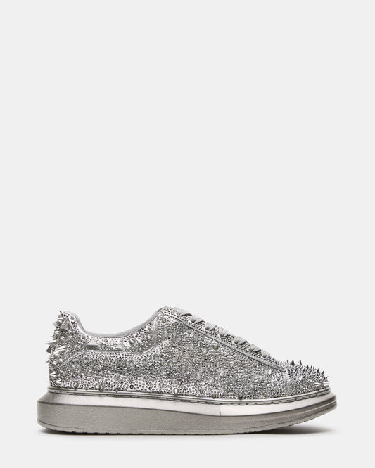 ICEBOX Pewter Metallic Men's Low-Top Lace-Up Sneaker - Steve Madden
