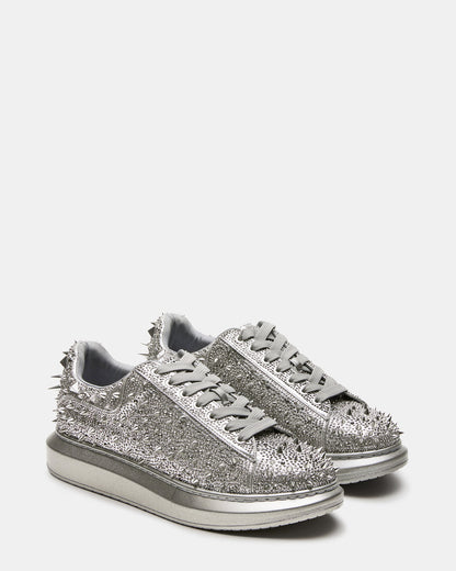 ICEBOX Pewter Metallic Men's Low-Top Lace-Up Sneaker - Steve Madden