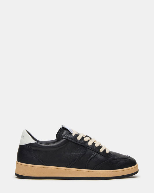 PRISMO Black Leather Low-Top Lace-Up Men's Sneaker - Steve Madden