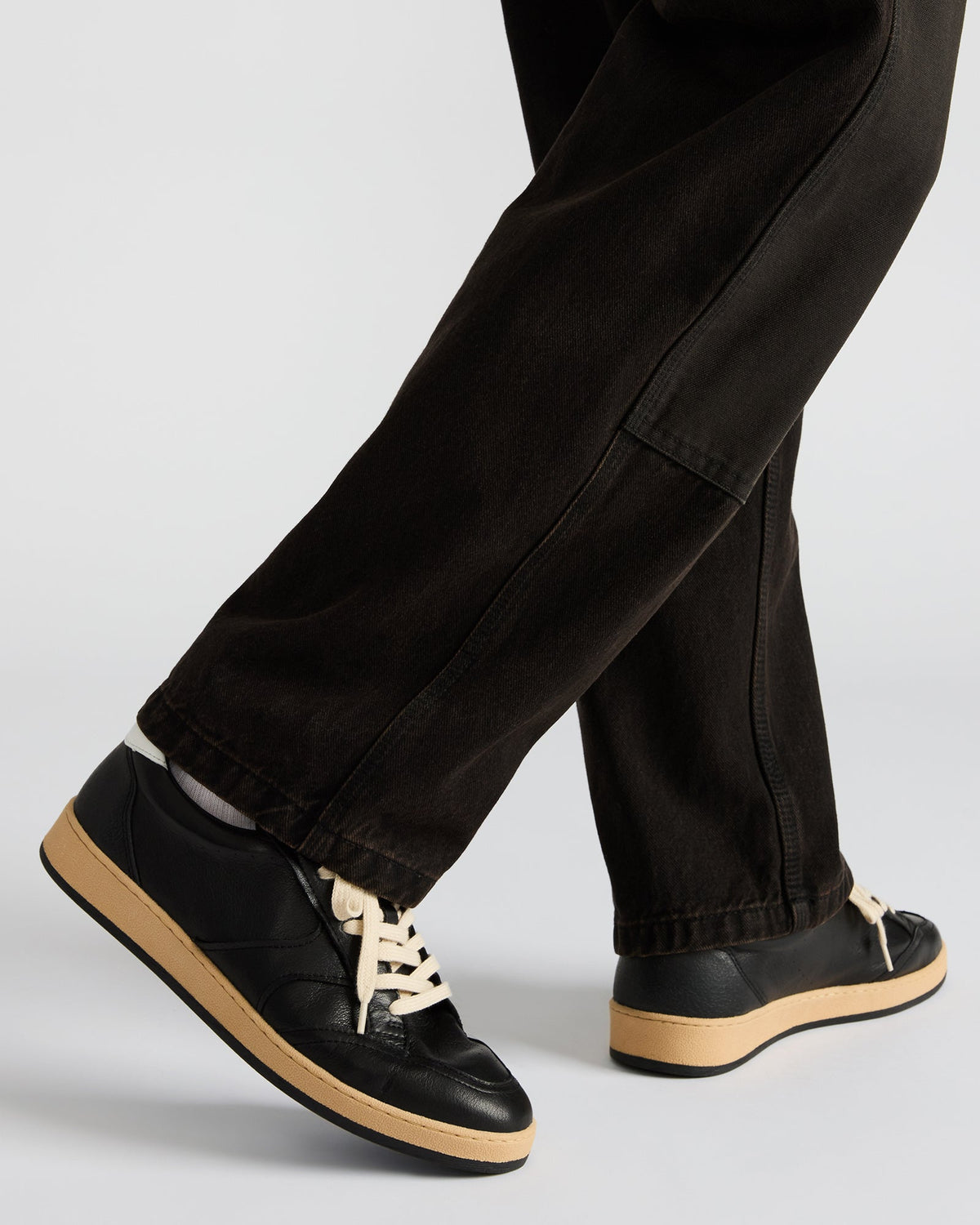 PRISMO Black Leather Low-Top Lace-Up Men's Sneaker - Steve Madden