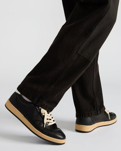PRISMO Black Leather Low-Top Lace-Up Men's Sneaker - Steve Madden