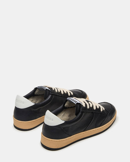 PRISMO Black Leather Low-Top Lace-Up Men's Sneaker - Steve Madden