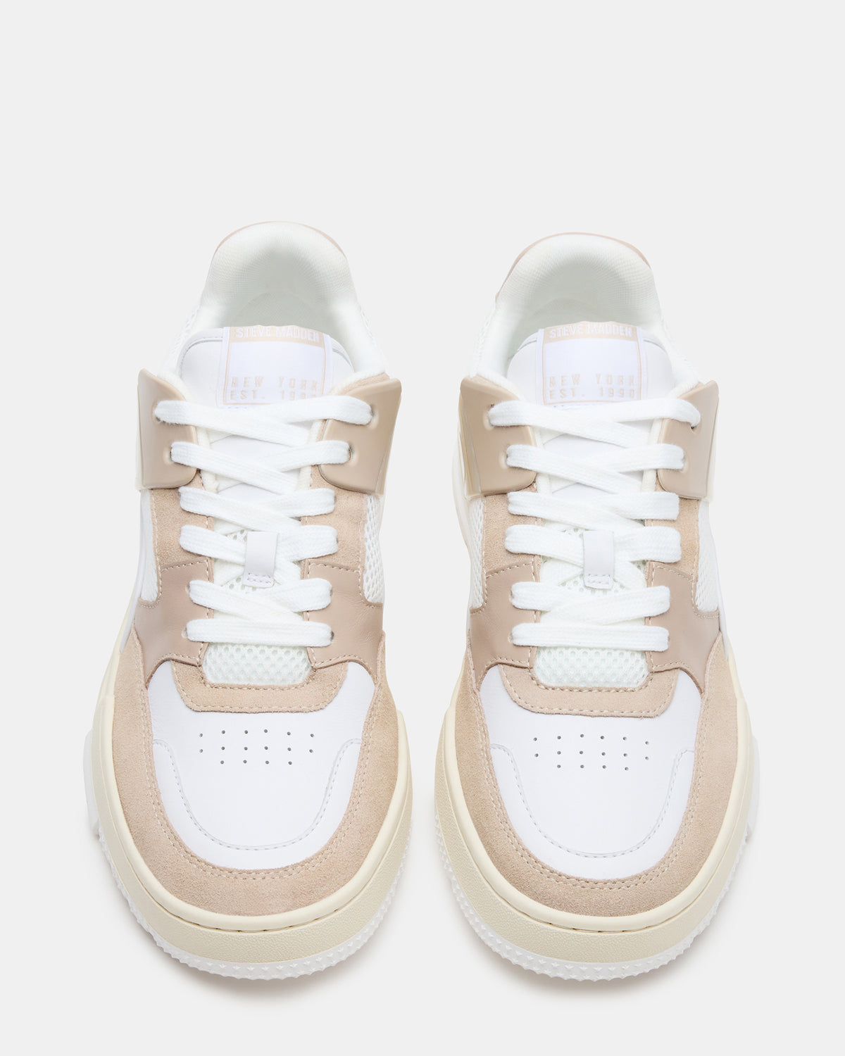 SANCHEZ White Multi Low-Top Lace-Up Men's Sneaker - Steve Madden