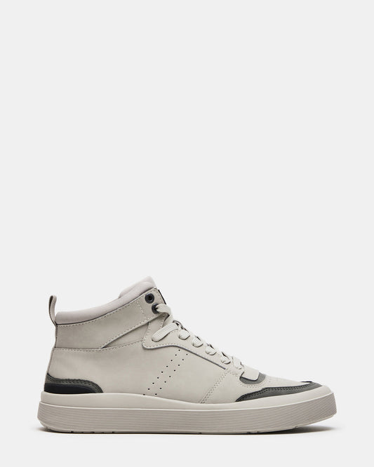 DERICK Light Grey Men's Lace-Up High-Top Sneakers - Steve Madden
