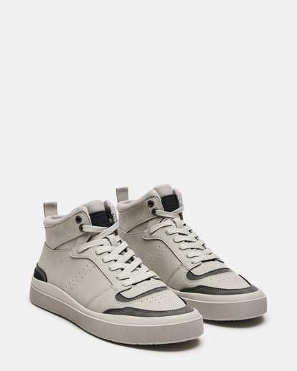 DERICK Light Grey Men's Lace-Up High-Top Sneakers - Steve Madden