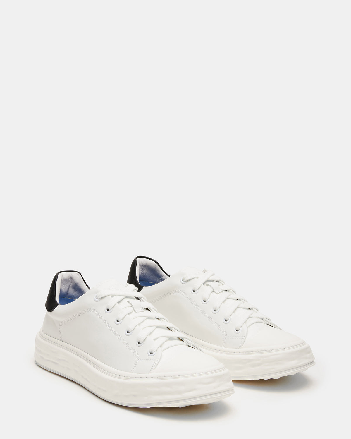 MACRAE White Leather Men's Low-Top Fashion Sneaker - Steve Madden