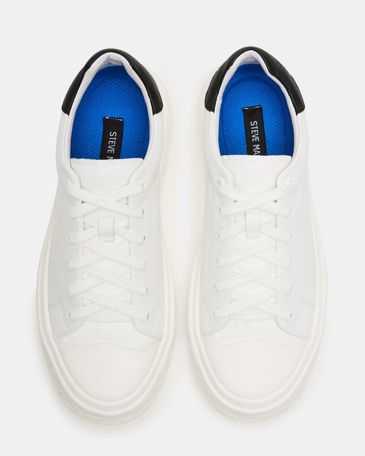 MACRAE White Leather Men's Low-Top Fashion Sneaker - Steve Madden