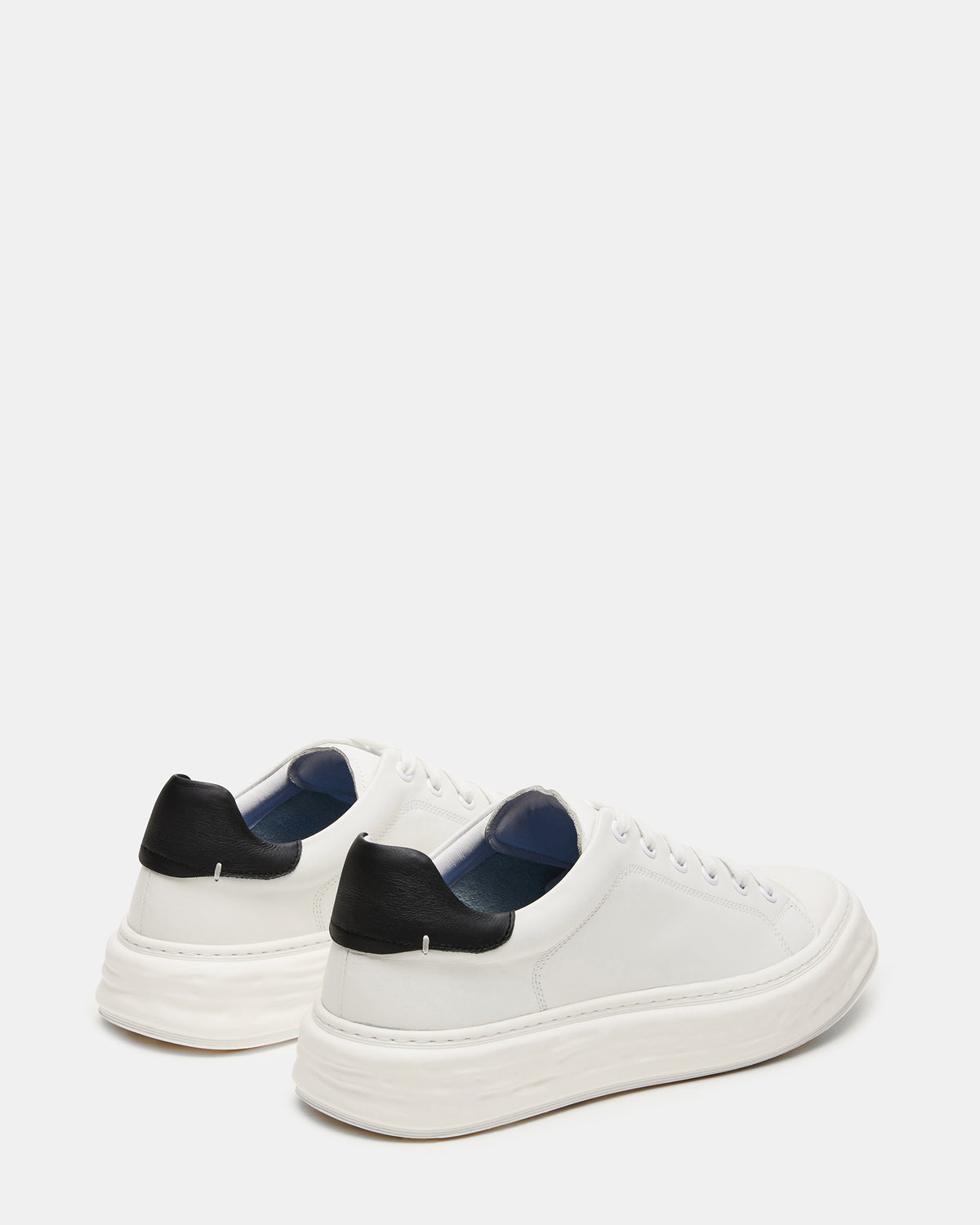 MACRAE White Leather Men's Low-Top Fashion Sneaker - Steve Madden