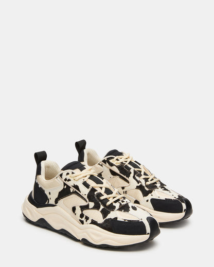 SALVADOR Black/White Low-Top Lace-Up Men's Sneaker - Steve Madden