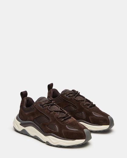 SALVADOR Brown Low-Top Lace-Up Men's Sneaker - Steve Madden