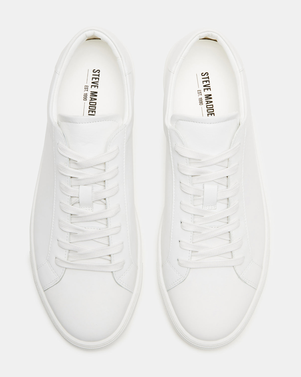 BONDD White Leather Low-Top Men's Sneaker - Steve Madden