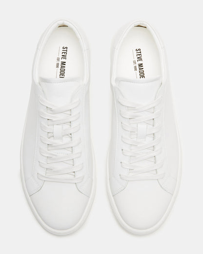 BONDD White Leather Low-Top Men's Sneaker - Steve Madden