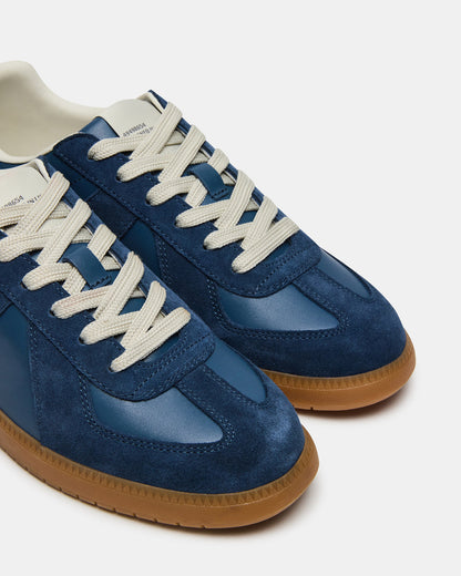 DIXON Navy Suede Low-Top Panel Men's Sneaker - Steve Madden