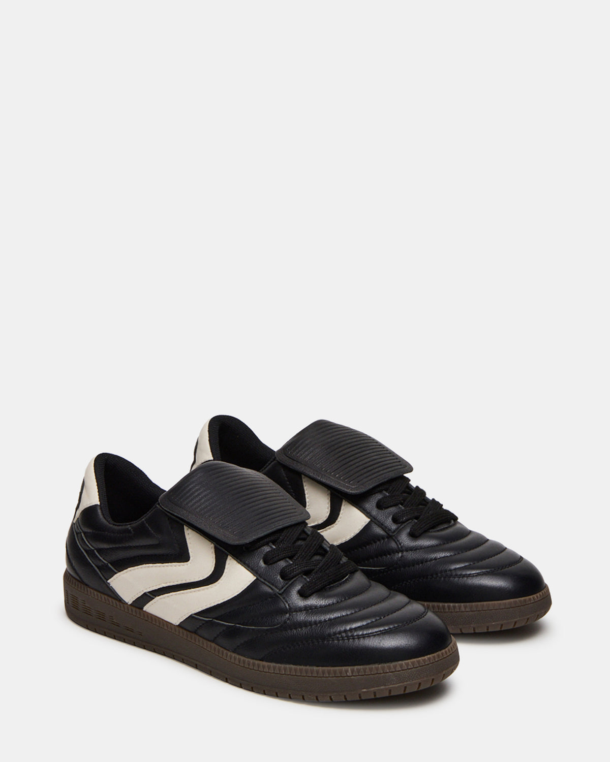 JANOS Black Leather Low-Top Lace-Up Men's Sneaker - Steve Madden