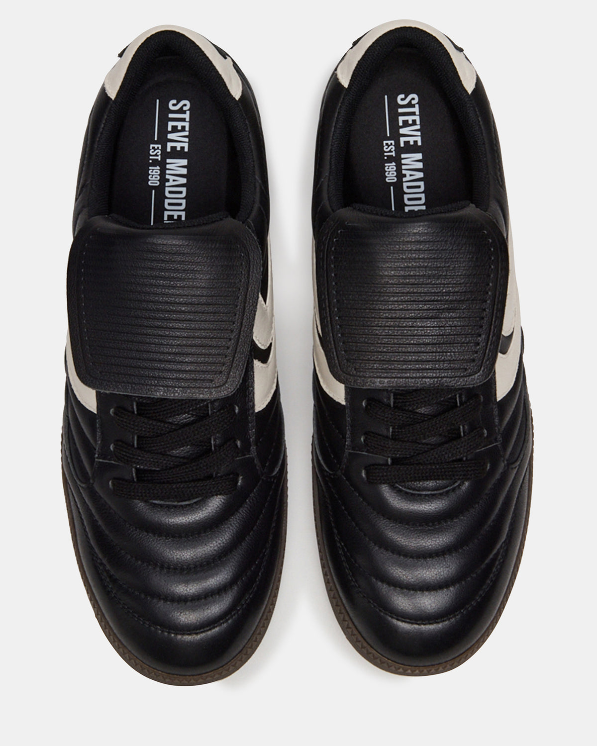 JANOS Black Leather Low-Top Lace-Up Men's Sneaker - Steve Madden