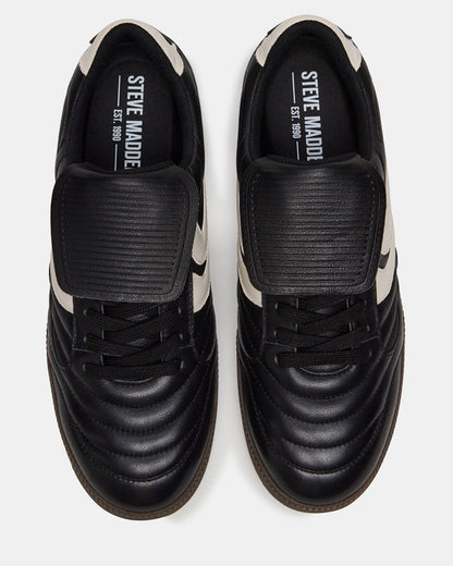 JANOS Black Leather Low-Top Lace-Up Men's Sneaker - Steve Madden
